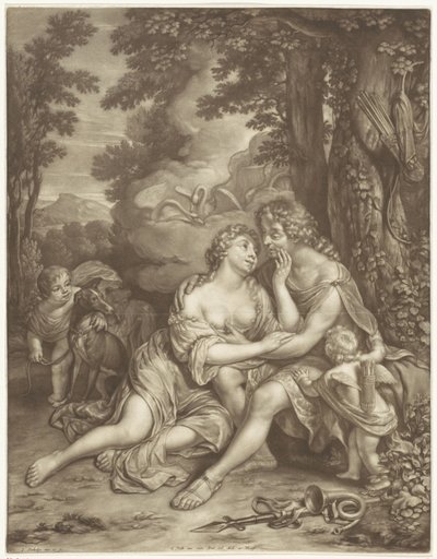 Venus evita que Adonis cace de Jan Verkolje (I)