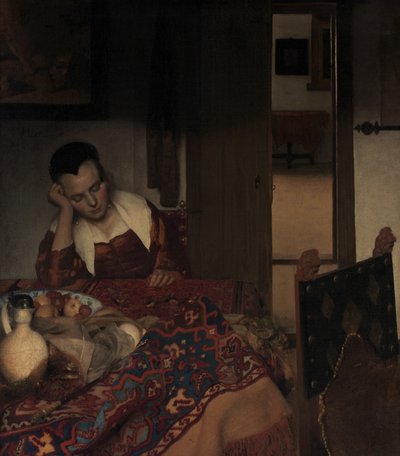 Una criada dormida, ca. 1656-57 de Johannes Vermeer