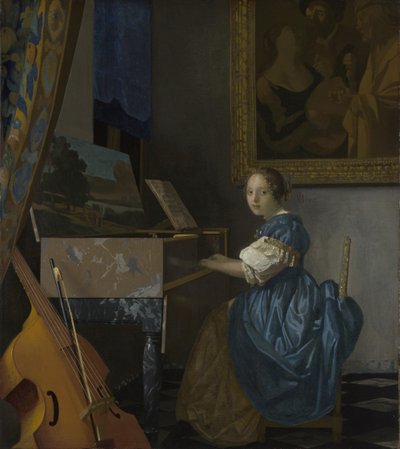 Una joven sentada en un virginal, c. 1670 de Jan Vermeer van Delft