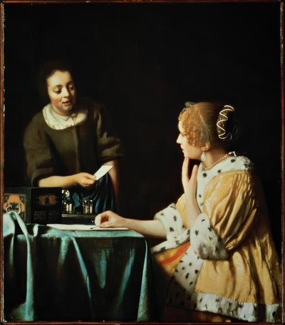 Dama con sirvienta y carta de Jan Vermeer van Delft