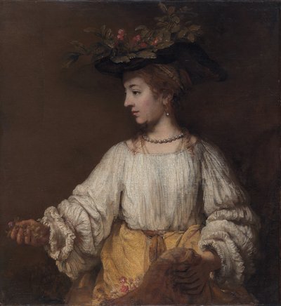 Flora - Pintura de Rembrandt van Rijn de Johannes Vermeer