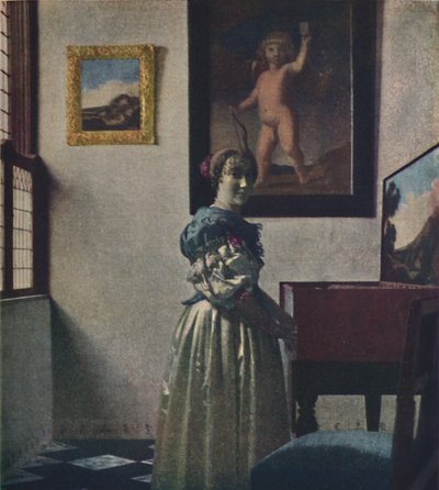 Una dama de pie en el virginal, c1670-1672 de Jan Vermeer van Delft