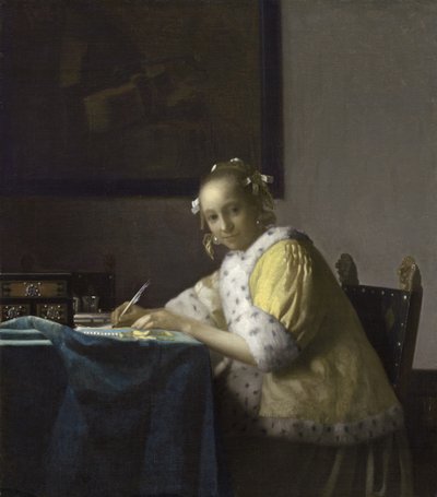 Una Dama Escribiendo una Carta, 1665-1670 de Jan Vermeer van Delft