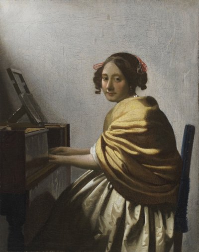 Una joven sentada en un virginal, c. 1670 de Jan Vermeer van Delft