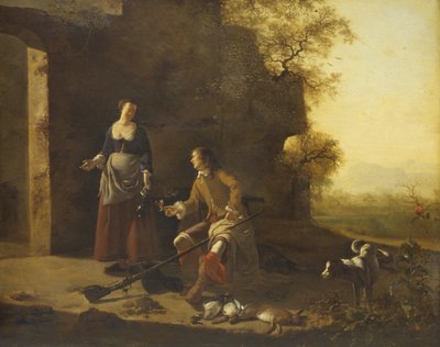 Descanso de cazadores de Jan Vermeer van Haarlem