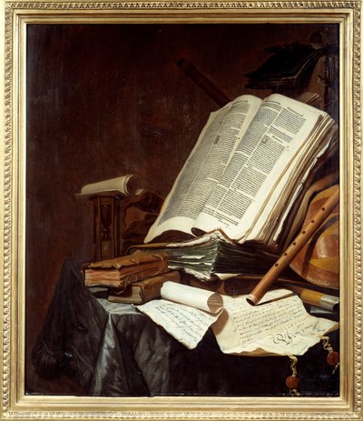Libros e instrumentos musicales de Jan Vermeulen