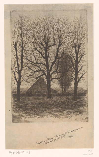 Granja entre altos árboles, Ewijkshoeve de Jan Veth (signed by artist)