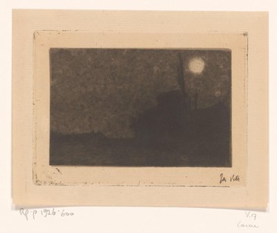 Molino de Laren a la luz de la luna de Jan Veth (signed by artist)