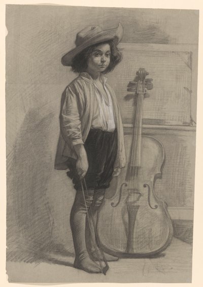 Niño junto a un violonchelo de Jan Veth