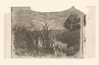 Paisaje con agua, cañas y barca de remos de Jan Veth
