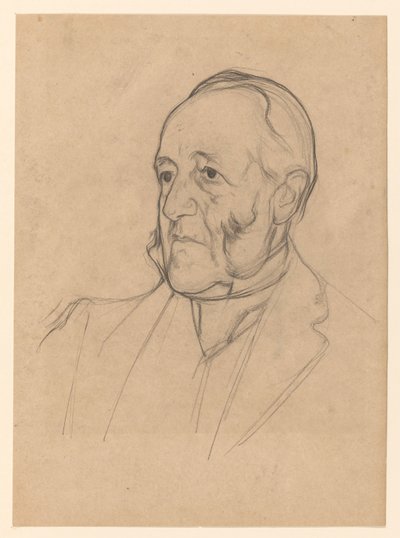 Retrato de un caballero con patillas, mirando hacia la izquierda de Jan Veth