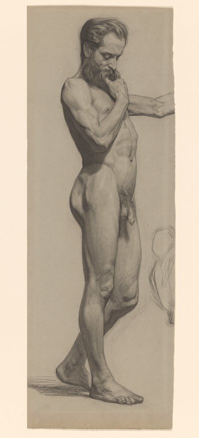 Hombre desnudo de pie, mirando a la derecha de Jan Veth