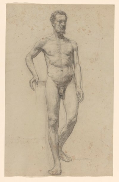 Desnudo masculino de pie, visto de frente de Jan Veth