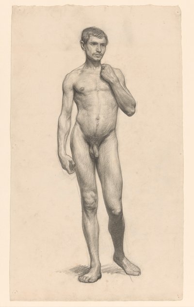 Desnudo masculino de pie, visto de frente de Jan Veth