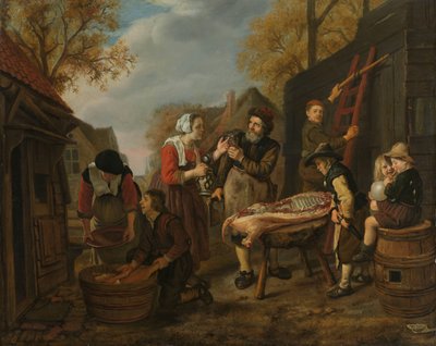 Carnicería de un cerdo de Jan Victors