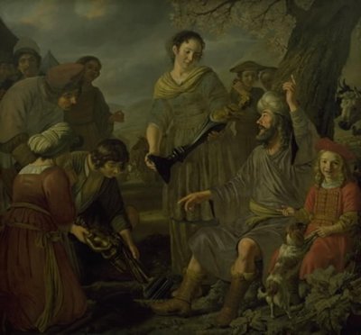 Jacob enterrando los ídolos paganos de Jan Victors