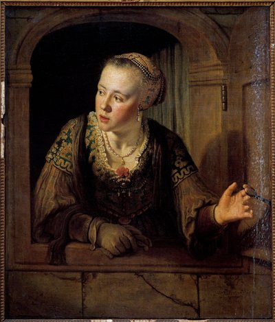 Retrato de una joven en su ventana de Jan Victors
