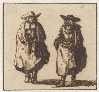 Dos caballeros de pie, con pesadas capas de Jan Vincentsz. van der Vinne (possibly)