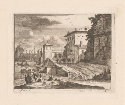 Muelles de un puerto italiano de Jan Vincentsz. van der Vinne