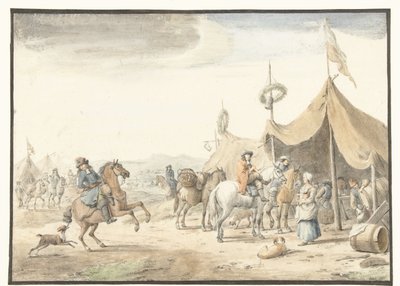 Campamento del ejército con jinetes de Jan Vincentsz. van der Vinne