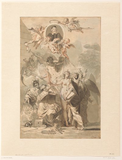 Diseño del frontispicio para Edward Simson, Chronicon Catholicon de Jan Wandelaar
