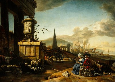 Puerto marítimo italiano de Jan Baptist Weenix