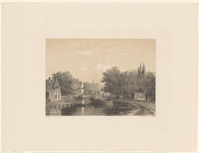 Vista del pueblo con río de Jan Weissenbruch