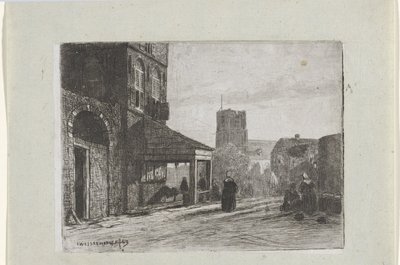 Vista de la Iglesia de San Martín en Woudrichem de Jan Weissenbruch