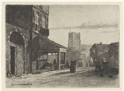 Vista de la Iglesia de San Martín en Woudrichem de Jan Weissenbruch