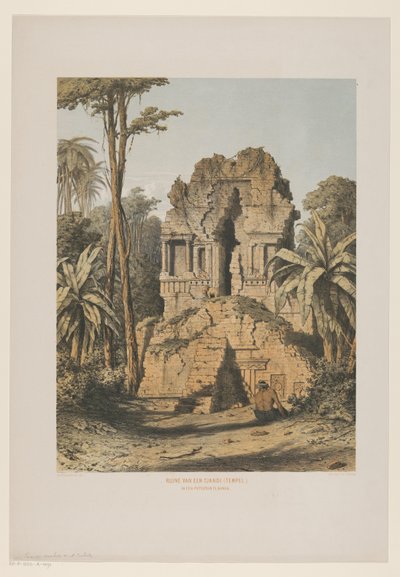 Ruina de un templo en Bangil Ruina de un Tjandi (templo) en un jardín de pimientos en Bangil (título sobre el objeto) de Jan Weissenbruch