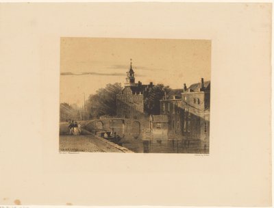 Paisaje urbano con foso de Jan Weissenbruch