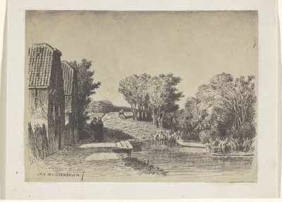 Dos casas junto al agua de Jan Weissenbruch