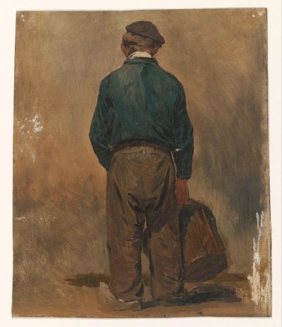 Pescador con una cesta, visto desde atrás de Jan Weissenbruch