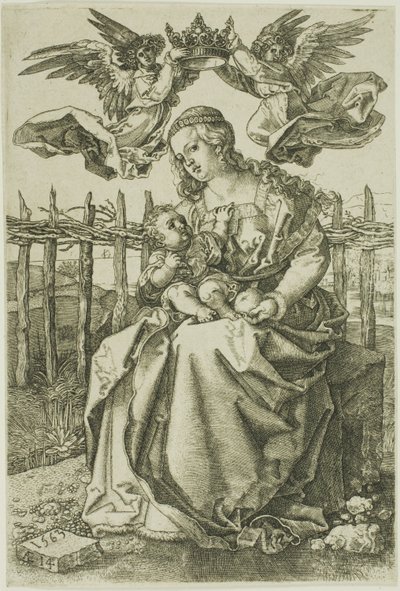 Madonna coronada por dos ángeles de Jan Wierix