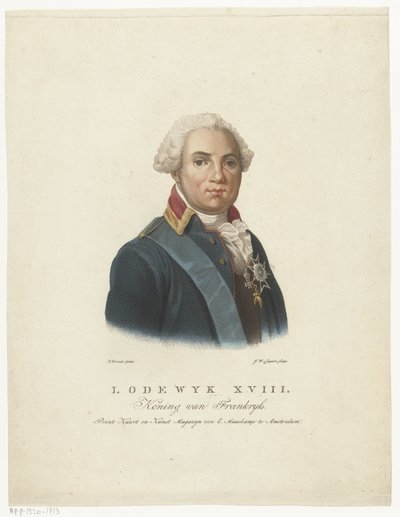 Retrato de Luis XVIII, Rey de Francia de Jan Willem Caspari