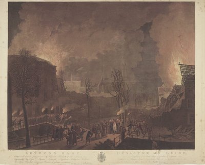 Desastre de Leydens, causado por el salto de un barco con pólvora, el 12 de enero de 1807 / Désastre de Leide, causé par l