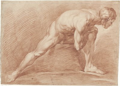 Hombre desnudo de pie, en posición extendida de Jan Willem Pieneman