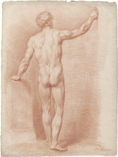 Desnudo masculino de pie, visto desde atrás de Jan Willem Pieneman