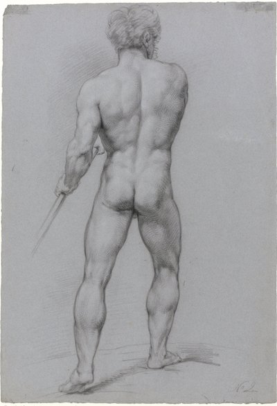 Desnudo masculino de pie, visto desde atrás de Jan Willem Pieneman
