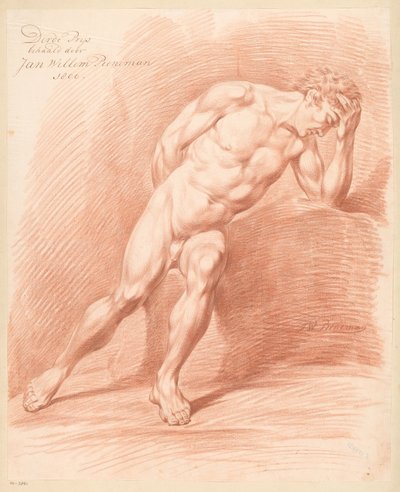 Desnudo masculino sentado, visto de frente (3er premio 1800) de Jan Willem Pieneman