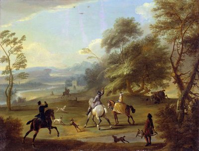 Una fiesta de cetrería, c.1690 de Jan Wyck