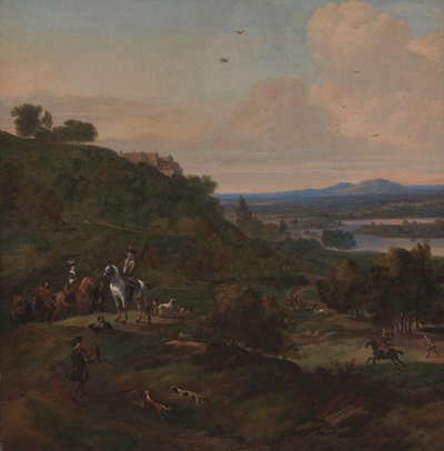 Heron Hawking bajo el castillo de Stirling de Jan Wyck
