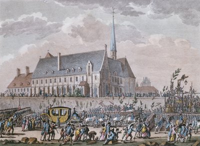 La familia real francesa pasa por el Convento de Passy en su viaje de Versalles a París el 6 de octubre de 1789 de Jan after Bulthuis