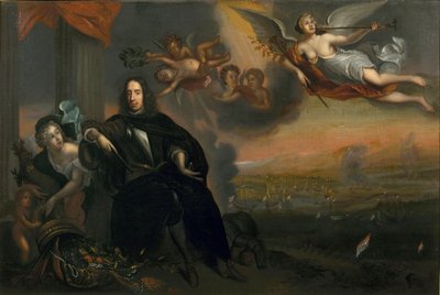 Alegoría de Cornelis de Witt (1623-1672) como instigador de la victoria en Chatham en 1667 de Jan de Baen