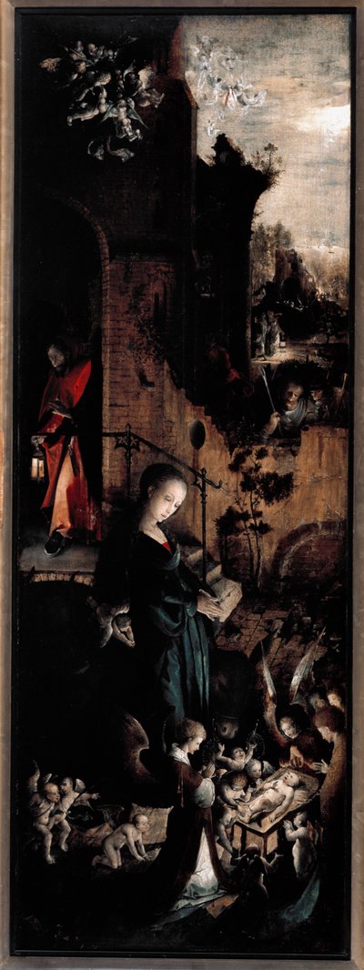 Tríptico de la Adoración de los Magos: la Natividad (panel derecho) de Jan de Beer