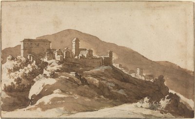 Una vista de Savelli cerca de Albano de Jan de Bisschop