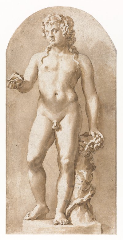 El joven Baco de pie de Jan de Bisschop