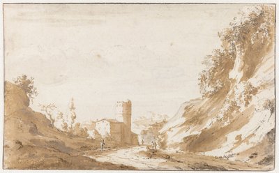 Carretera a través de un paisaje montañoso en las afueras de Bruselas de Jan de Bisschop
