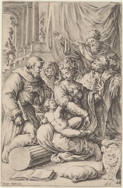 Sagrada Familia con santos de Jan de Bisschop, after Giorgio Vasari