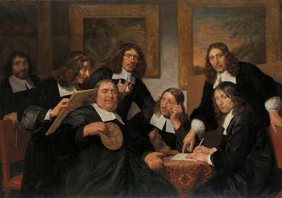 Los gobernantes del gremio de San Lucas, Haarlem, 1675 de Jan de Bray